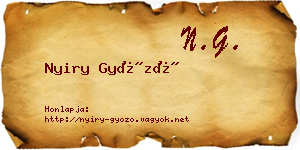 Nyiry Győző névjegykártya